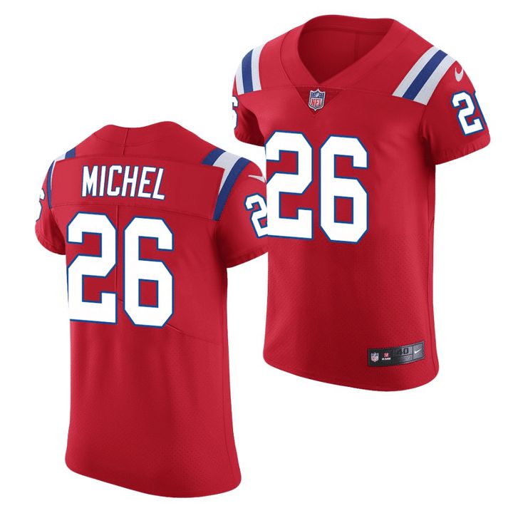 Men New England Patriots #26 Sony Michel Nike Red Vapor Elite NFL Jersey